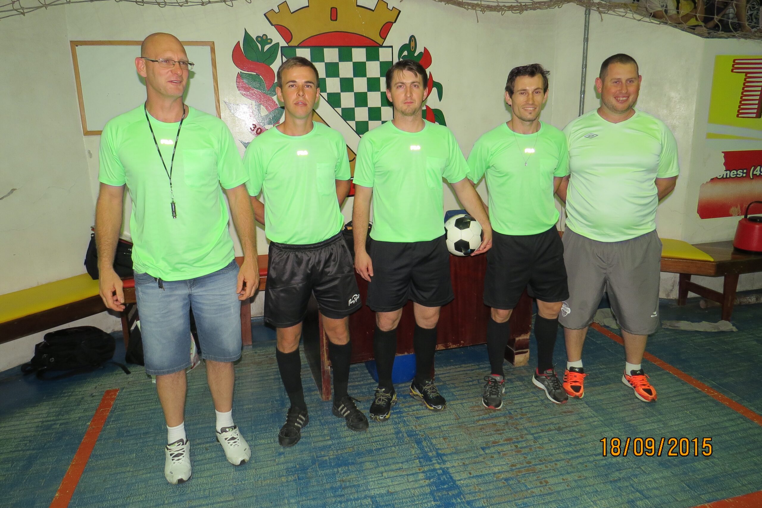 Parte da equipe da arbitragem da 7ª Taça Dass de Futsal