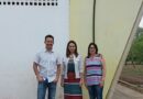 Luiz Guilherme, representante do FNDE, junto com Diretora da Educação Eliamar Corradi e Diretora da EMEF Claudete Jahnel durante vistoria na quadra coberta