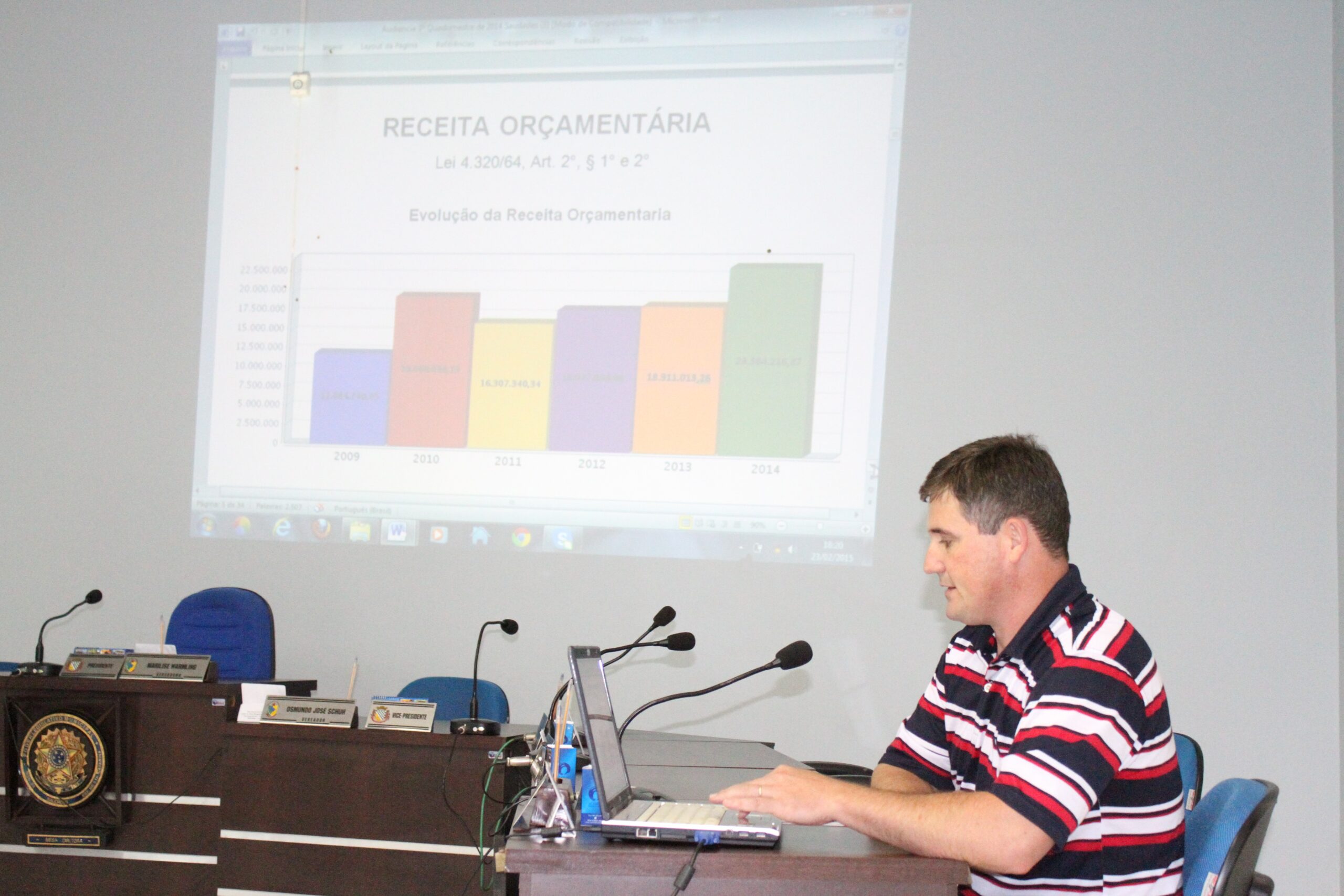 Contador do município, Jaime Koch, expôs os dados durante a audiência pública