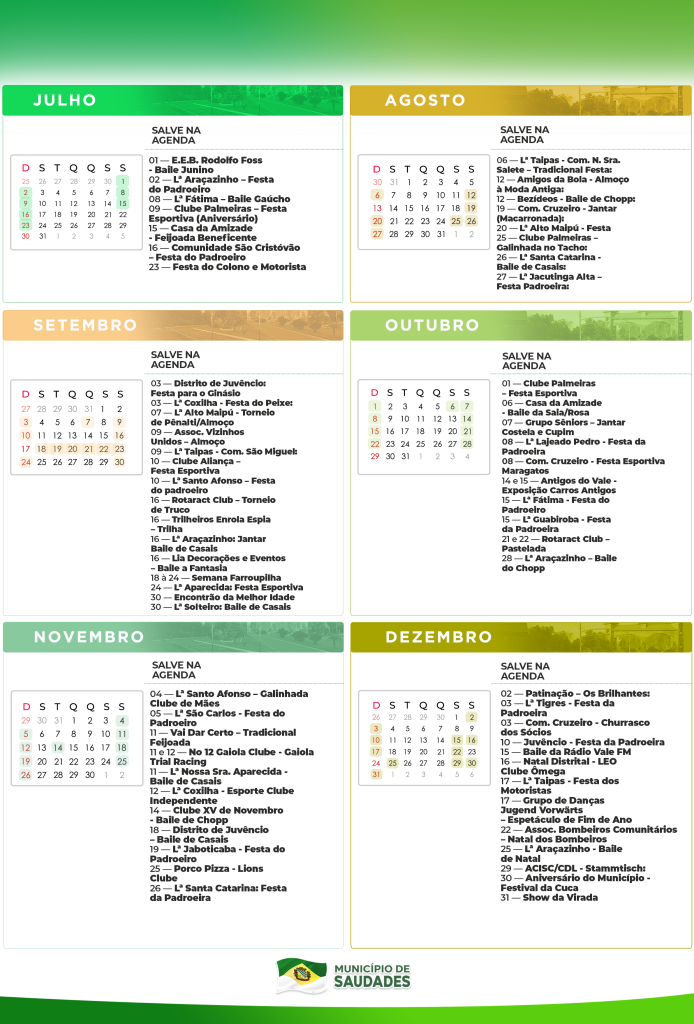 Calendário do 2º Torneio Distrital conhecido