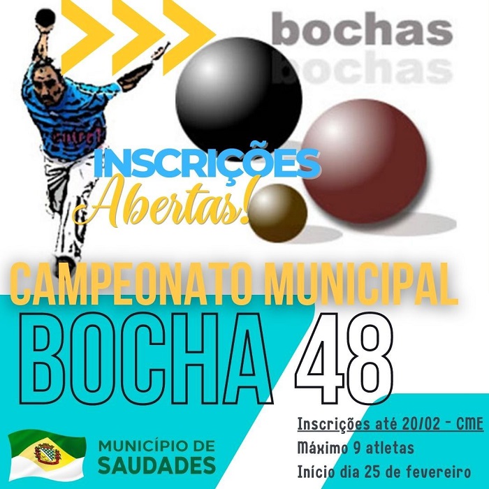 Campeonato Municipal de Bolão 23 - Tabelas e jogos - Município de Saudades